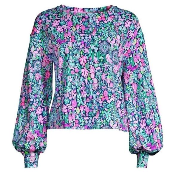 Lilly Pulitzer Kamala Long Sleeve Sweatshirt size Medium - Picture 1 of 12